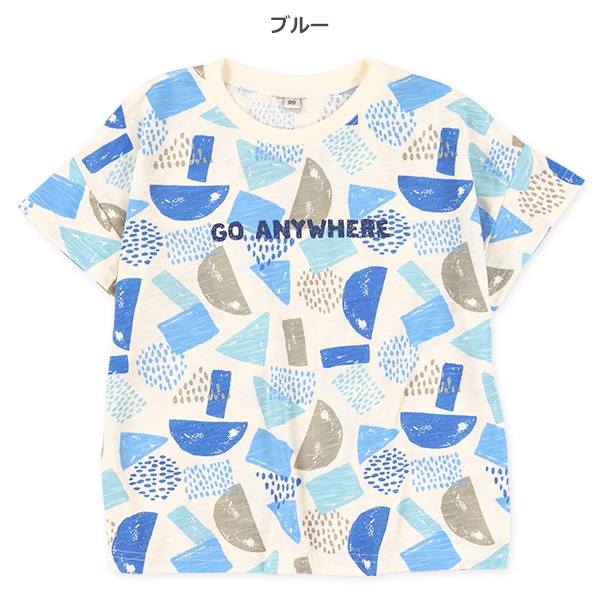 スラブ幾何学柄半袖Tシャツ