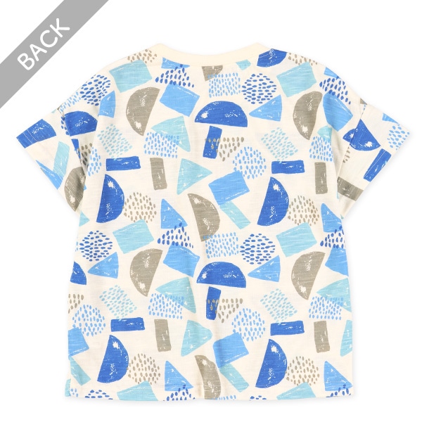 スラブ幾何学柄半袖Tシャツ