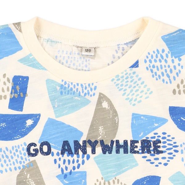 スラブ幾何学柄半袖Tシャツ