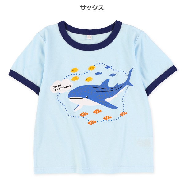 海の生き物プリント半袖Tシャツ