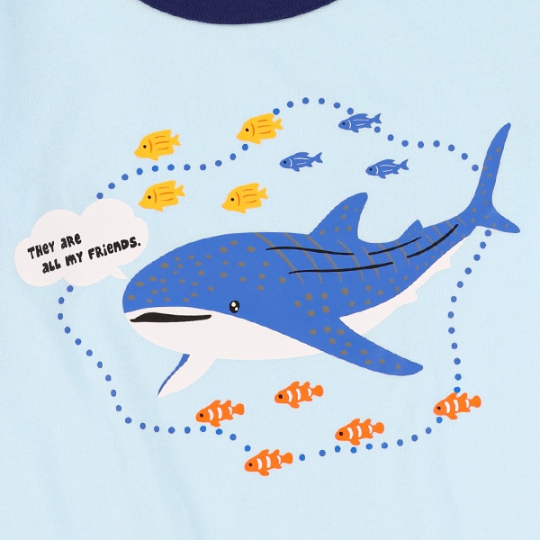 海の生き物プリント半袖Tシャツ