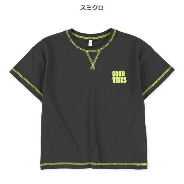 ステッチカラーロゴ半袖Tシャツ