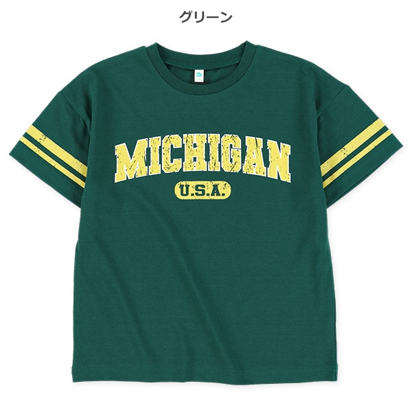 かすれ風アメカジプリント半袖Tシャツ