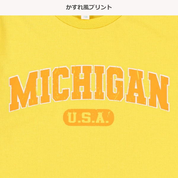 かすれ風アメカジプリント半袖Tシャツ