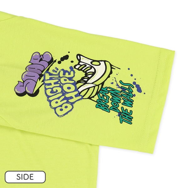 ロゴ肩胸プリントラグラン半袖Tシャツ