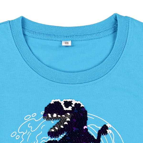 恐竜スパンコール半袖Tシャツ