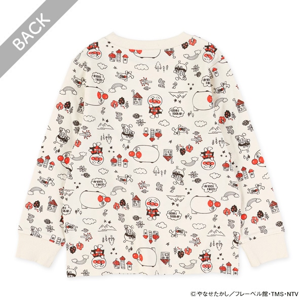 ミニ裏毛スエット長袖Tシャツ（アンパンマン）