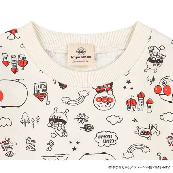 ミニ裏毛スエット長袖Tシャツ（アンパンマン）