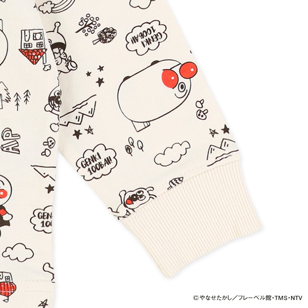 ミニ裏毛スエット長袖Tシャツ（アンパンマン）