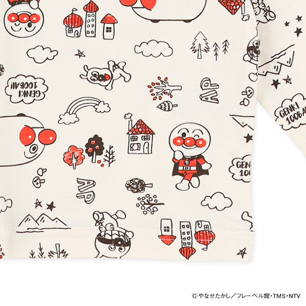 ミニ裏毛スエット長袖Tシャツ（アンパンマン）