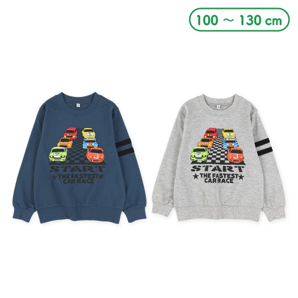 ミニ裏毛くるま袖ライントレーナー