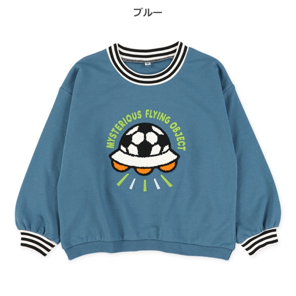 ミニ裏毛サガラ刺繍モチーフトレーナー