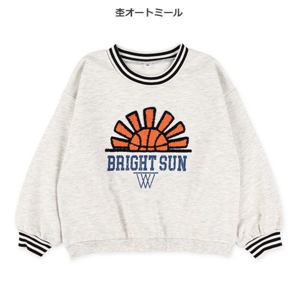 ミニ裏毛サガラ刺繍モチーフトレーナー