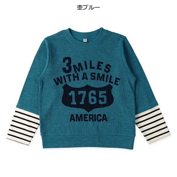 接結ニットレイヤード風長袖Tシャツ