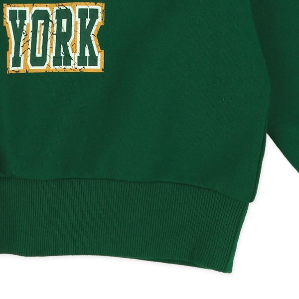 ミニ裏毛ヴィンテージ風英字ロゴ薄手トレーナー