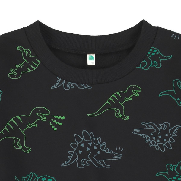 ミニ裏毛恐竜総柄ネオン風薄手トレーナー