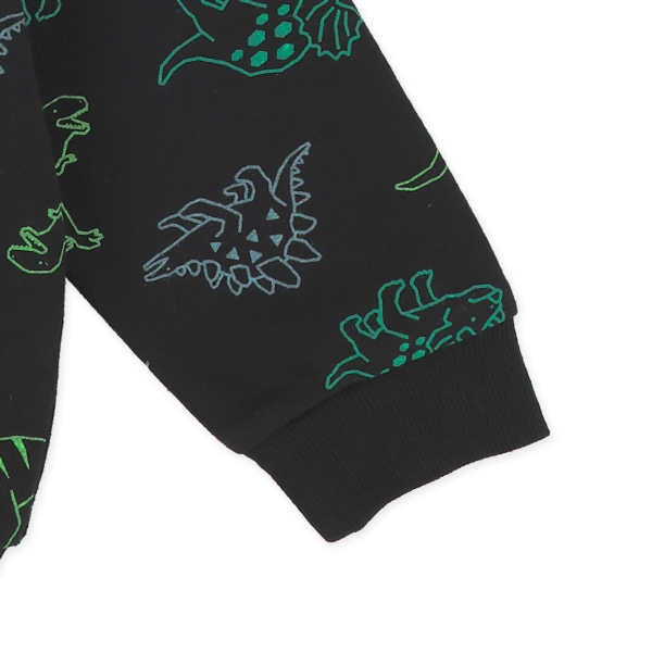 ミニ裏毛恐竜総柄ネオン風薄手トレーナー