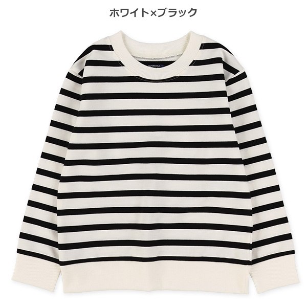 ミニ裏毛ボーダー薄手トレーナー