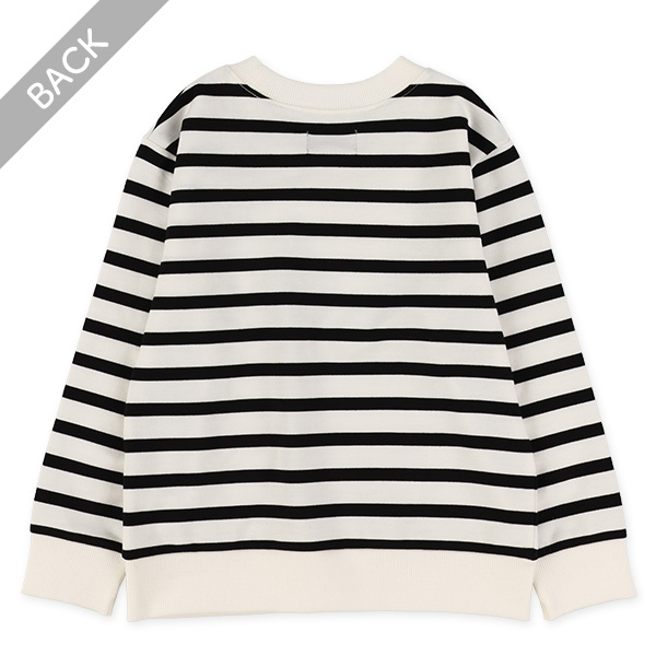 ミニ裏毛ボーダー薄手トレーナー