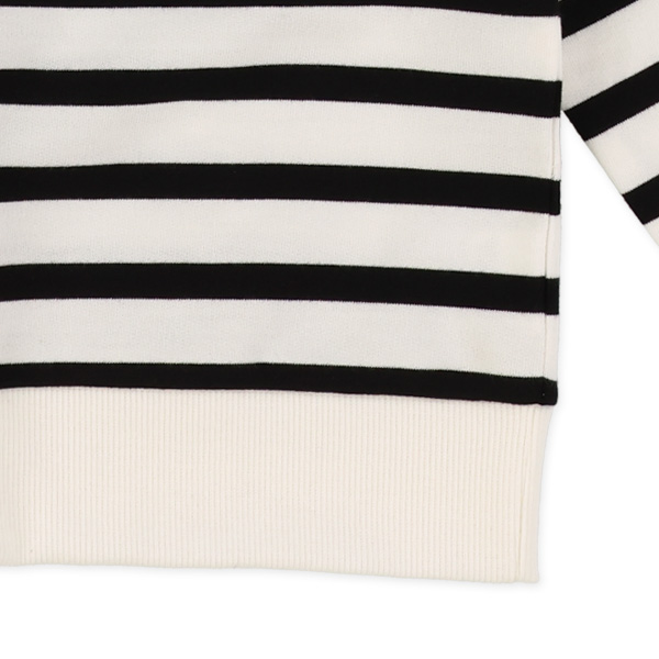 ミニ裏毛ボーダー薄手トレーナー