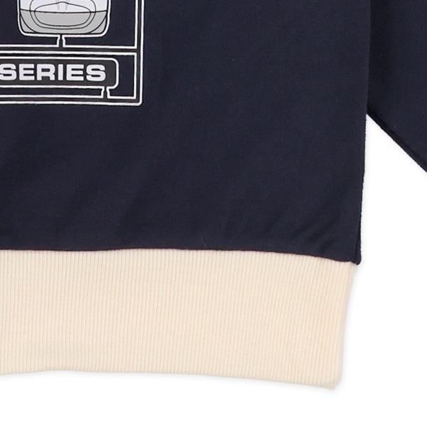 ミニ裏毛新幹線プリント薄手トレーナー