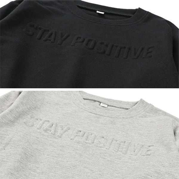 裏毛エンボスロゴ薄手トレーナー