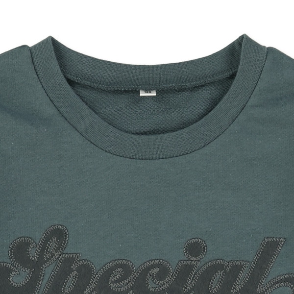 裏毛袖ラインレイヤード風薄手トレーナー