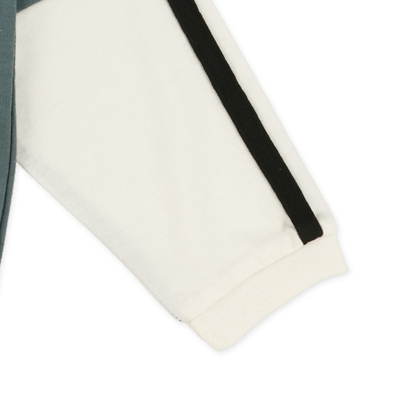 裏毛袖ラインレイヤード風薄手トレーナー