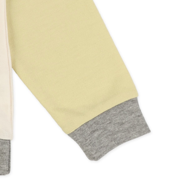 裏毛袖配色胸ロゴ薄手トレーナー