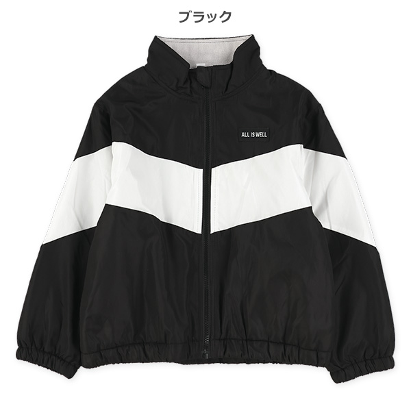 裏フリース胸ロゴ切り替えジャケット