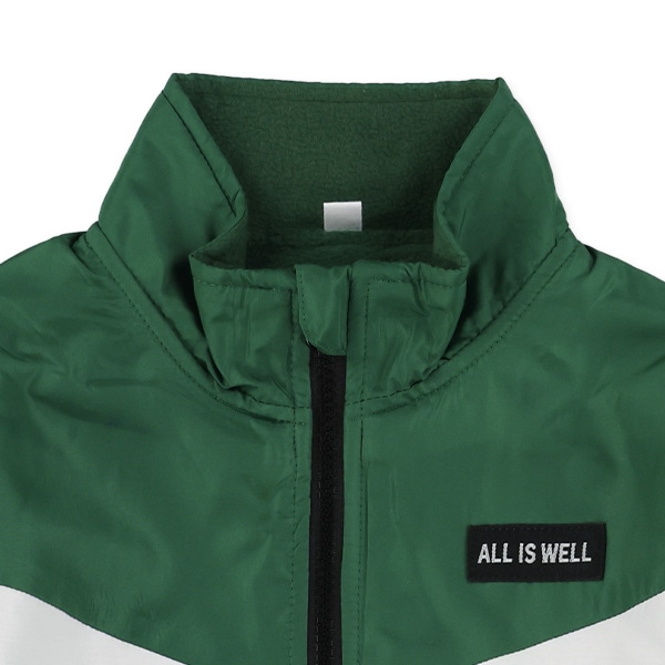 裏フリース胸ロゴ切り替えジャケット