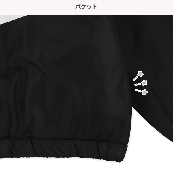 裏フリース胸ロゴ切り替えジャケット