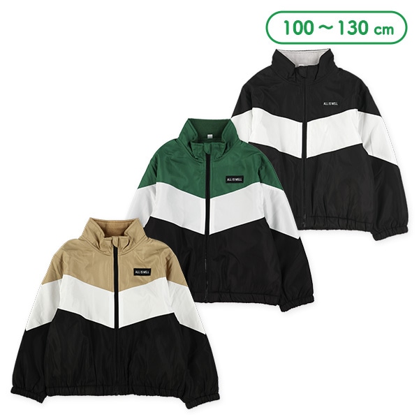 裏フリース胸ロゴ切り替えジャケット