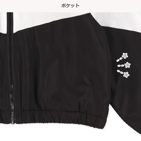 裏フリース配色切り替えジャケット