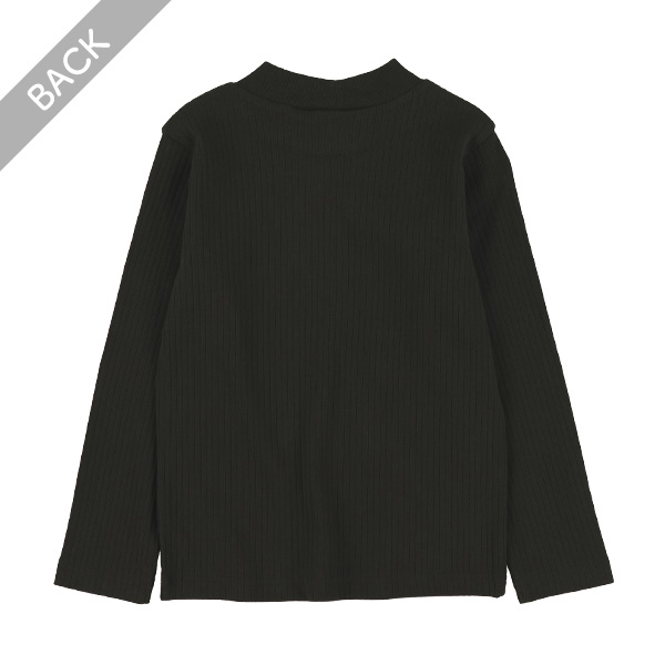 リブハイネック長袖Tシャツ
