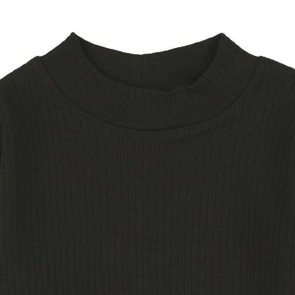 リブハイネック長袖Tシャツ