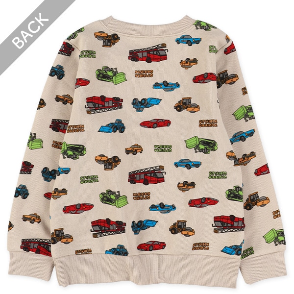 裏起毛カラフルくるま総柄トレーナー | 西松屋オンラインストア