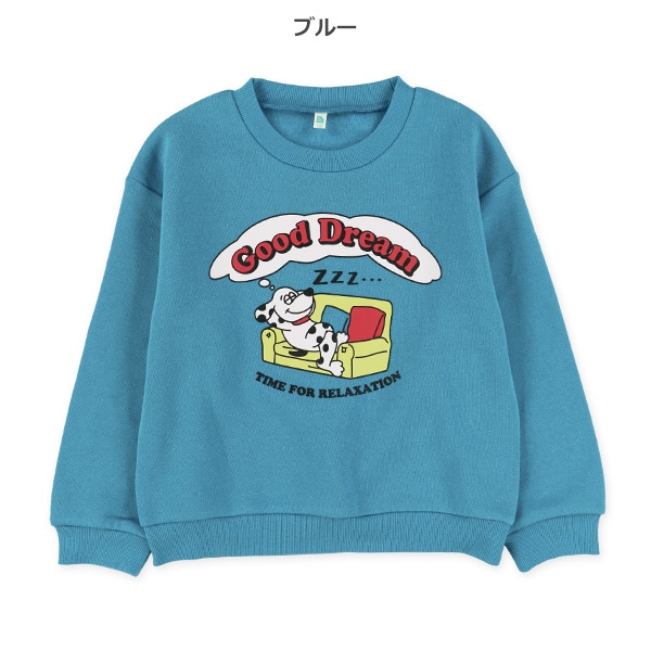 裏起毛アメカジ柄コミックトレーナー