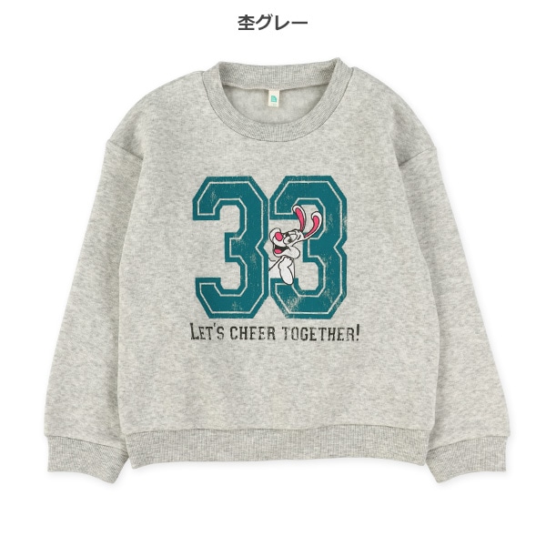 裏起毛アメカジ柄コミックトレーナー