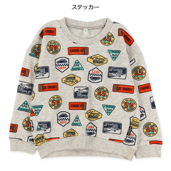 裏起毛トラ・ステッカー総柄トレーナー | 西松屋オンラインストア