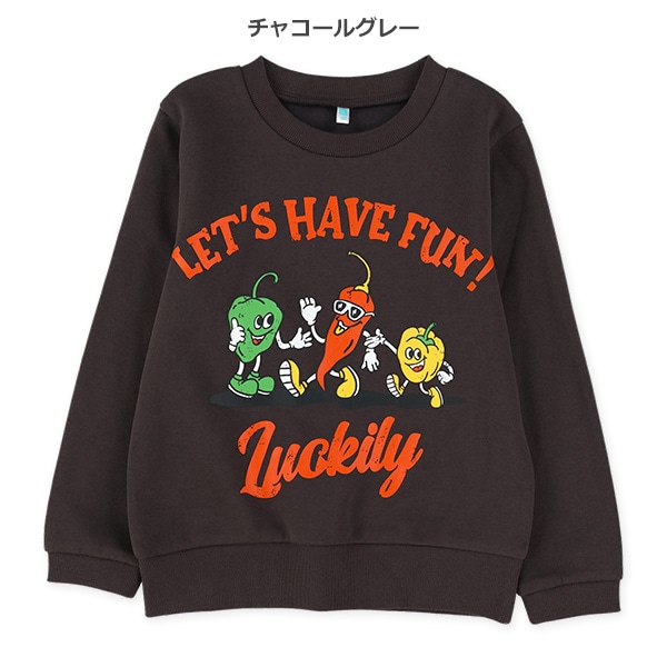 裏起毛アメカジフード柄トレーナー