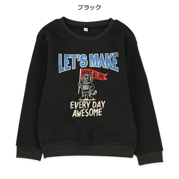 裏起毛ロゴプリントトレーナー