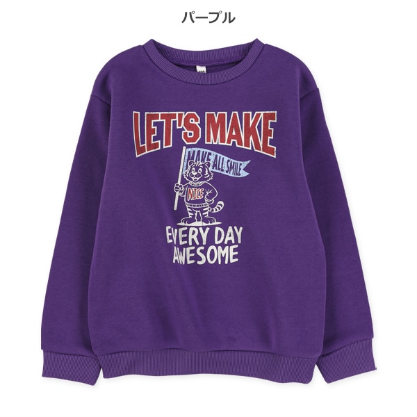 裏起毛ロゴプリントトレーナー