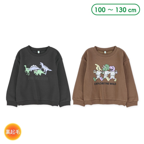 裏起毛なかよし恐竜トレーナー
