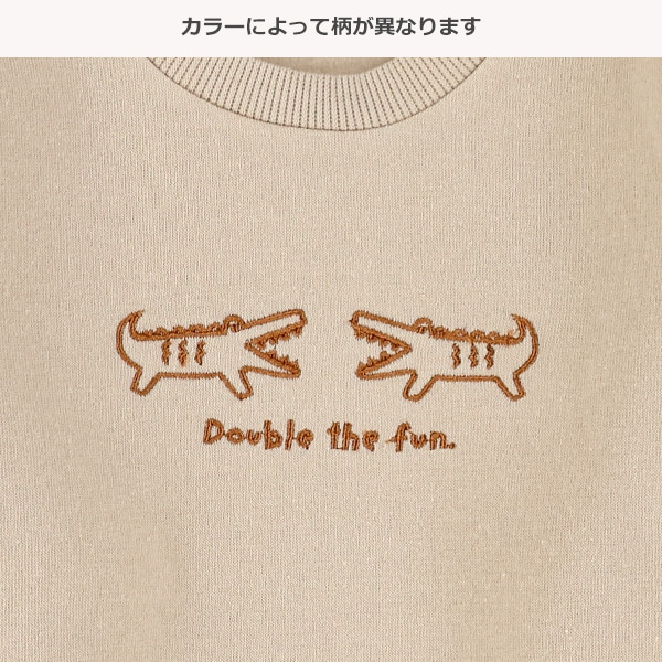 裏起毛いきもの刺繍トレーナー
