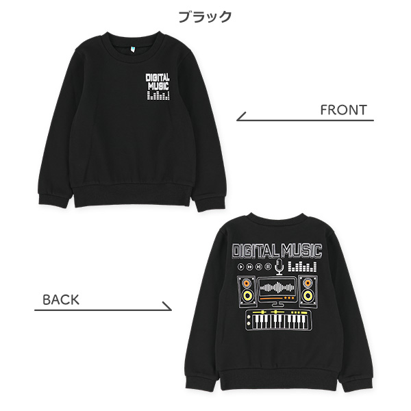 裏起毛前後DJプリントトレーナー