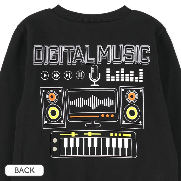 裏起毛前後DJプリントトレーナー