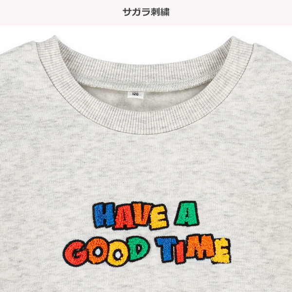 裏起毛サガラ刺繍ロゴモチーフトレーナー