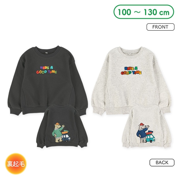 裏起毛サガラ刺繍ロゴモチーフトレーナー
