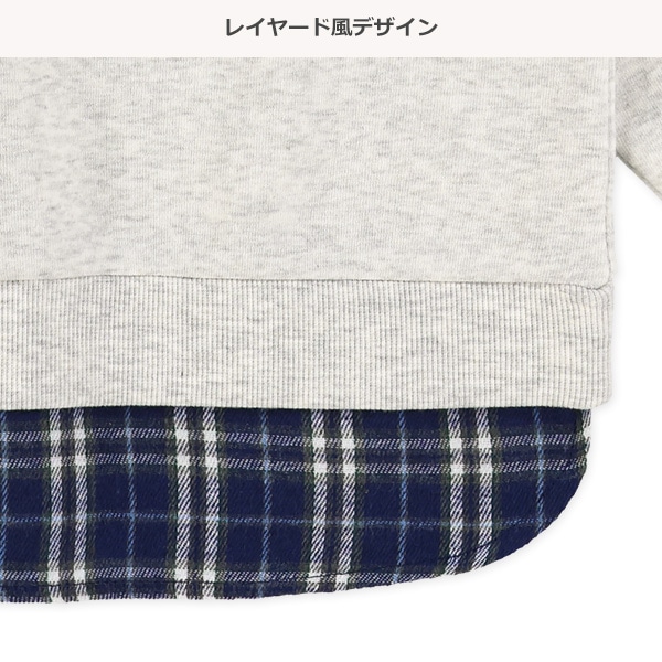 裏起毛ボアアップリケトレーナー